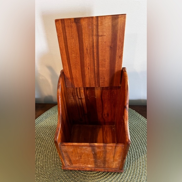 Antique Wall Salt Box Vintage Primitive Wood 9" Tall x 5" Wide x 4” Deep See Pic - Picture 6 of 11